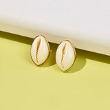 PURA VIDA SIMPLE COWRIE STUD EARINGS