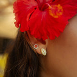 PURA VIDA SIMPLE COWRIE STUD EARINGS