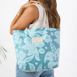 ALOHA REVERSIBLE TOTE PACIFIC ON LEMU BLUE