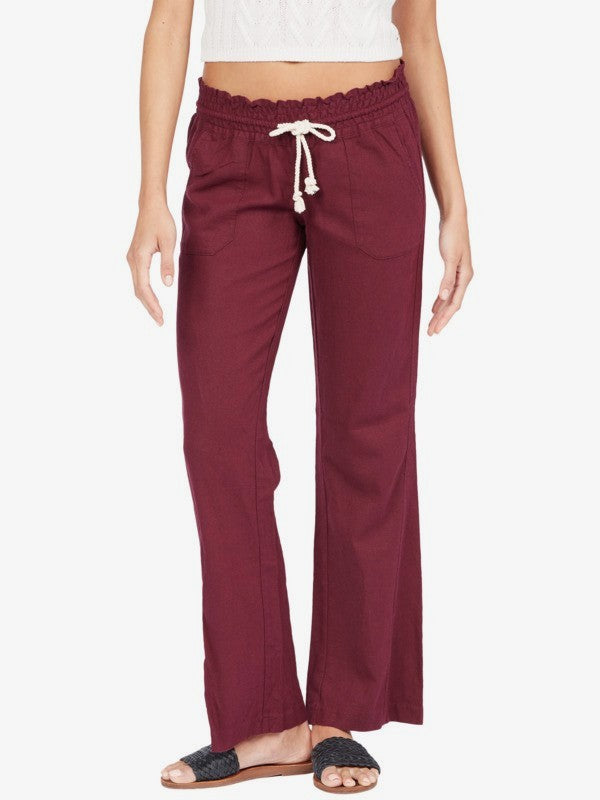 Roxy oceanside flared linen on sale pants