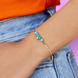 PURA VIDA DAINTY TURQUOISE BEAD GOLD CHARM