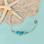 PURA VIDA DAINTY TURQUOISE BEAD GOLD CHARM