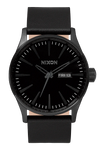 NIXON SENTRY LEATHER ALL BLACK