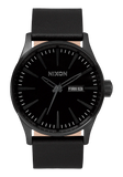 NIXON SENTRY LEATHER ALL BLACK