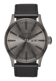 NIXON SENTRY LEATHER GUNMETAL