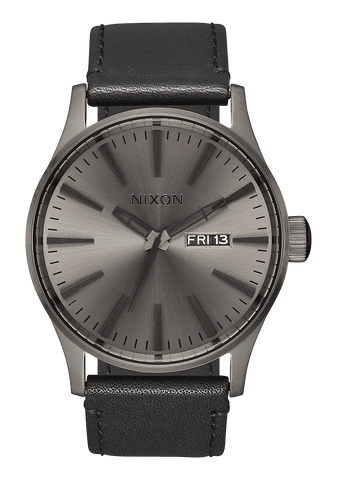 NIXON SENTRY LEATHER GUNMETAL