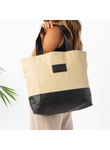 ALOHA TOTE ZIPPER BAG BLACK/DUNE