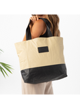 ALOHA TOTE ZIPPER BAG BLACK/DUNE