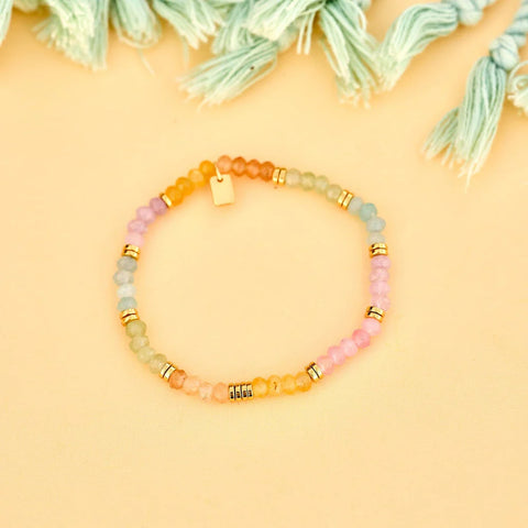 PURA VIDA OMBRE RAINBOW BEAD STRETCH BRACELET