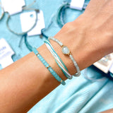 PURA VIDA SURFRIDER AQUA STRETCH BRACELET