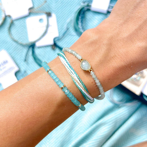 PURA VIDA SURFRIDER AQUA STRETCH BRACELET