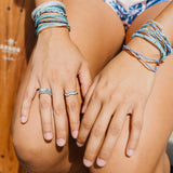PURA VIDA SURFRIDER AQUA STRETCH BRACELET