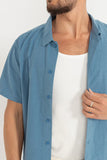 RHYTHM ASSIC LINEN SS SHIRT BLUE