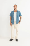 RHYTHM ASSIC LINEN SS SHIRT BLUE