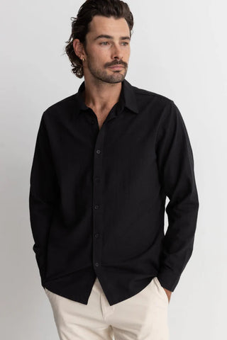 RHYTHM CLASSIC LINEN LS SHIRT BLACK