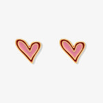 PURA VIDA ENAMEL ABSTRACT HART STUD EARRINGS