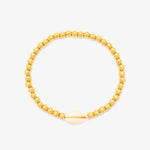 PURA VIDA  COWRIE GOLD BEAD STRETCH BRACELET