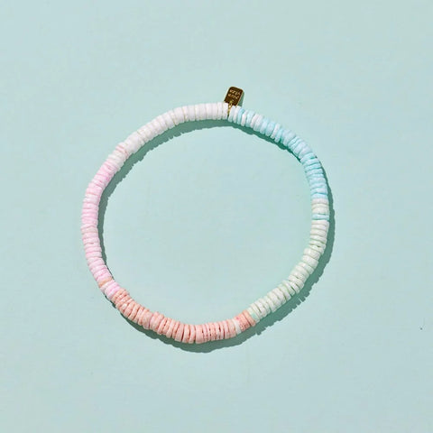 PURA VIDA PINK SANDS PUKA STRETCH ANKLET