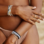 PURA VIDA SEASCAPE VINYL DISC STRETCH BRACELET