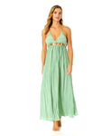 Ibiza Women's V Neck Jewel Maxi Dress
