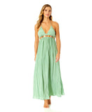 Ibiza Women's V Neck Jewel Maxi Dress