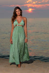 Ibiza Women's V Neck Jewel Maxi Dress