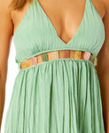 Ibiza Women's V Neck Jewel Maxi Dress