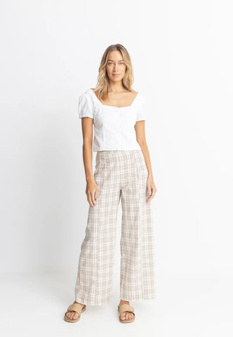 RHYTHM RUMI CHECK WIDE LEG PANT