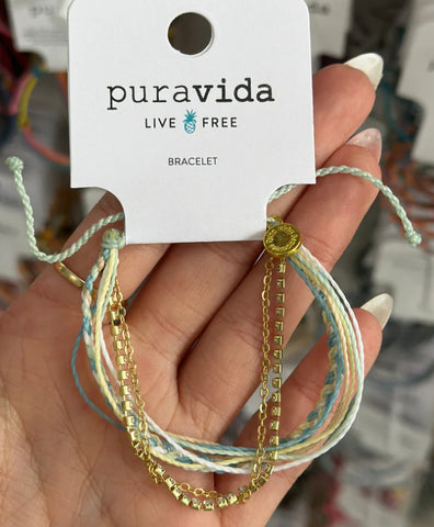 PURA VIDA LAGUNA STRING AND CHAIN LD BRACELET