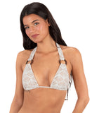 HURLEY SHELL CROCHET RING TRI TIE TOP