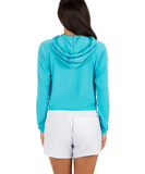 HURLEY OAO SOLID HOODED RASHGUARD BLUE