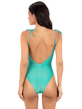 HURLEY SHINE STRIPE CHEEKY ONE PIECE