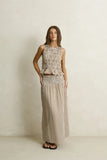 RHYTHM CAPRI CHECK MAXI SKIRT