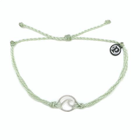 PURA VIDA MINT GREEN SILVER WAVE CHARM