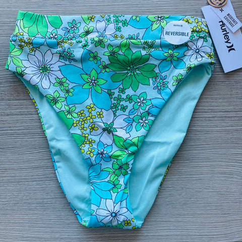 Hurley Wild Bloom Reversible Moderate High Waist Bikini Bottom