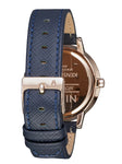 Kensington Leather Navy / Rose Gold