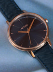 Kensington Leather Navy / Rose Gold