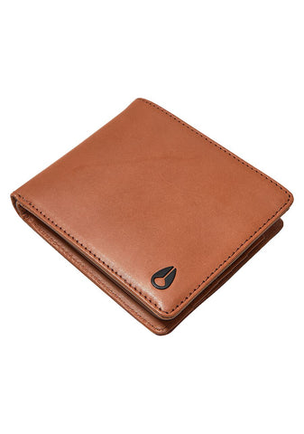 NIXON Pass Leather Coin Wallet - Saddle