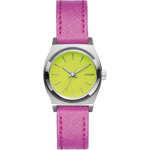 Small Time Teller Leather neon rellow/hot pink