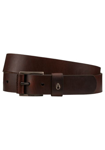 Nixon Americana Leather Belt Dark Brown